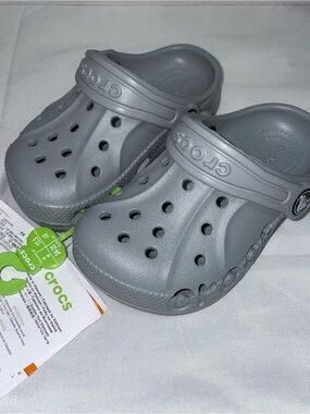 CROCS Kids Baya Classic Clog in Gray Size c8